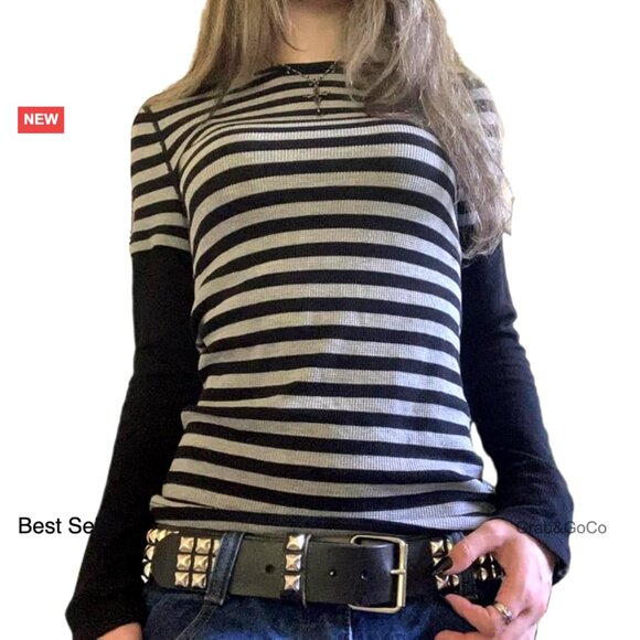 Tops - Y2K Fairy Grunge Graphic Baggy Tee Vintage Gothic Long Sleeve Top